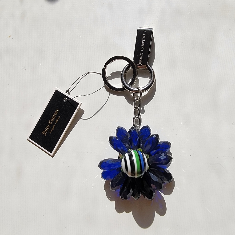 Y2K Juicy Couture Flower Beaded Keyfob Keychain